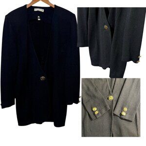 Vintage St. John Old Money Luxury Minimalist Parisian Capsule Dark Navy Large